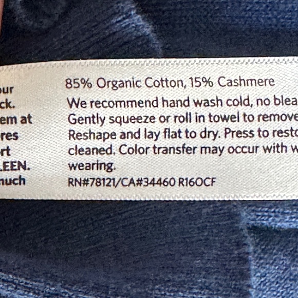 Eileen Fisher Organic Cotton Cashmere Lightweight Sweater Blue Round Crew Neck S - Picture 6 of 6